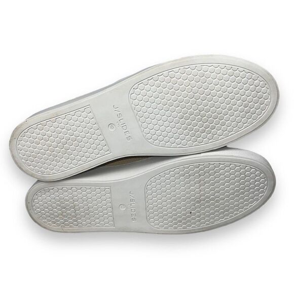 J/Slides Casual Embossed Snakeskin Sneakers Beige Suede Women's 10 - Picture 8 of 12